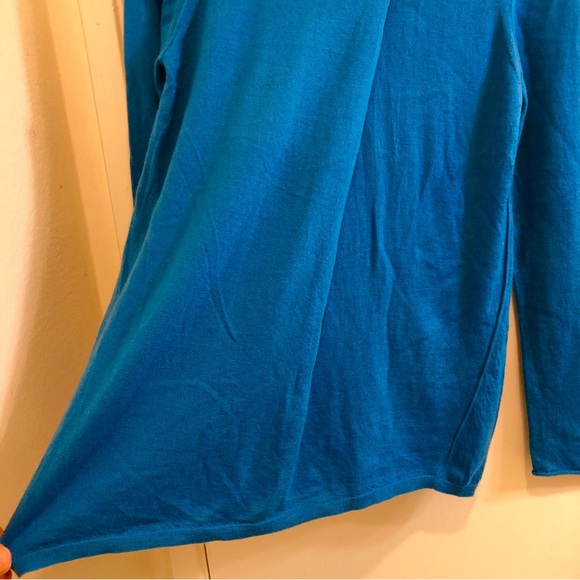 TSE Square Neck Wrap Cashmere Sweater Reverse Stitched Blue Size Large. - Picture 13 of 16